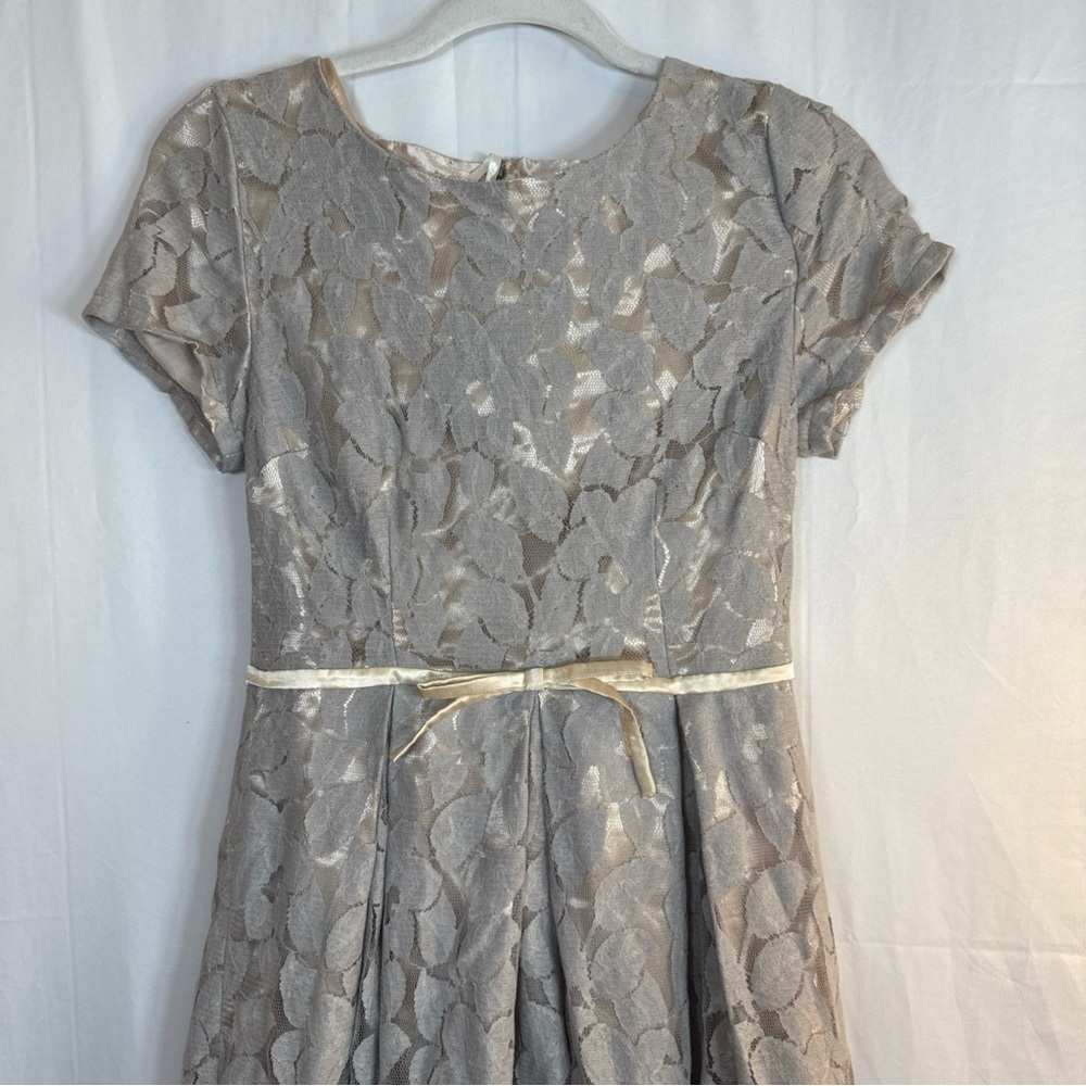 Mikarose Gray Lace Short Sleeve Dress Size Small Preowned - Picture 5 of 15